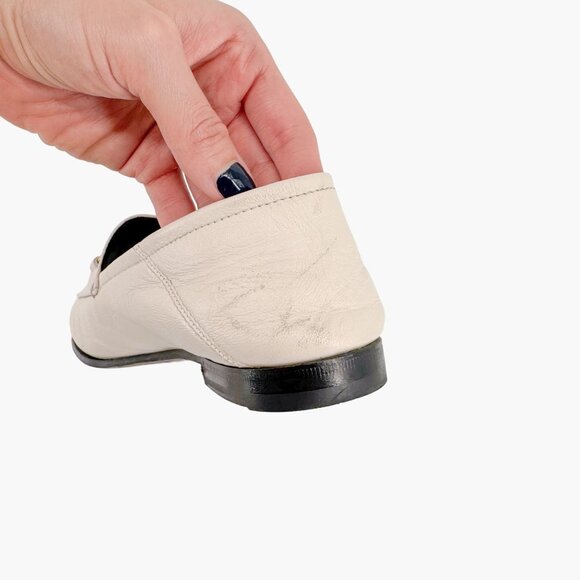 Gucci Brixton Horsebit Loafers EU 36.5 US 6.5 White Leather Flat Buckle Shoe - Picture 13 of 13